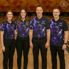 Load image into Gallery viewer, Purple Grim Reaper Bowling Shirt For Men Custom Lightning Bowling Jersey Team Polo &amp; 1/4 Zip TDM5857