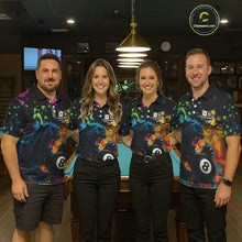 Load image into Gallery viewer, Colorful Splash Panther 8 Ball &amp; 9 Ball Billiard Shirt For Men Custom Funny Pool Team Jersey TDM5381