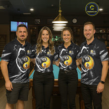 Load image into Gallery viewer, Personalized White Black 8 Ball 9 Ball Yin-Yang Billiard Shirt For Men, Lightning Pool Team Jersey TDM5879