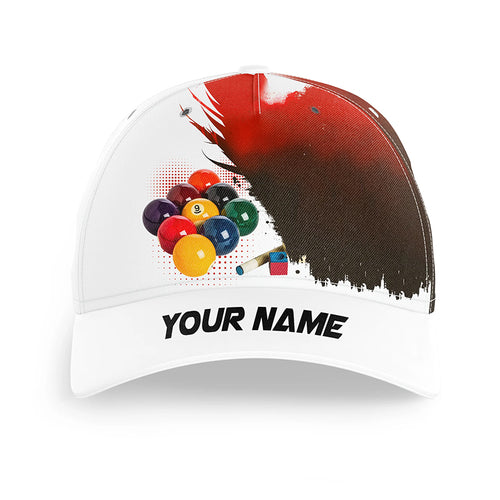 Personalized 9 Ball Pool 3D Printed Billiard Baseball Caps, Top Hat Billiard For Pool Player TDM2154
