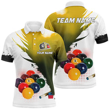 Load image into Gallery viewer, 3D 9 Ball Pool Billiard Jerseys Men Polo &amp; Quarter-Zip Shirts Custom Billiard Team Shirts |Yellow TDM2155