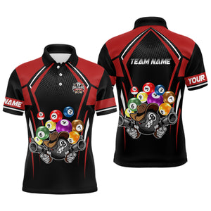 Personalized Funny Billiard Balls Men Polo Shirts Custom Team Name Billiard Jerseys TDM0536
