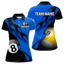 Load image into Gallery viewer, Black And Blue Billiard 8 Ball &amp; 9 Ball Pool Shirt For Women Custom Billiard Team Jersey Uniform TDM5163