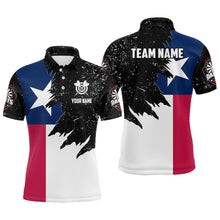 Load image into Gallery viewer, Personalized Texas Flag Grunge Men Darts Polo &amp; Quarter-Zip Shirts, Patriotic Dart Jerseys Uniform TDM3416