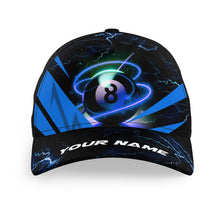 Load image into Gallery viewer, Blue 8 Ball Pool Billiard Jersey Hats For Player, Personalized Team League Billiard 3D Baseball Caps TDM1107