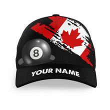 Load image into Gallery viewer, Personalized Grunge Canada Flag Billiard Caps Hats, Patriotic Canadian Billiard Baseball Caps TDM0905