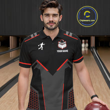Load image into Gallery viewer, Personalized Bowling Jersey For Men Custom Black And Red Bowling Team Shirt Polo &amp; 1/4 Zip TDM6116