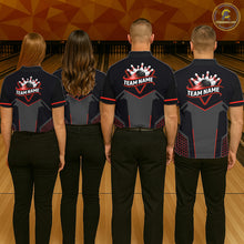 Load image into Gallery viewer, Personalized Bowling Jersey For Women Custom Black And Red Bowling Team Shirt Polo &amp; 1/4 Zip TDM6116