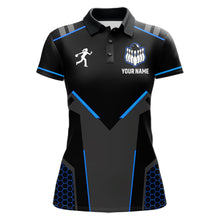 Load image into Gallery viewer, Personalized Bowling Jersey For Women Custom Black And Blue Bowling Team Shirt Polo &amp; 1/4 Zip TDM6117