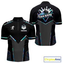 Load image into Gallery viewer, Personalized Holographic Bowling Jersey For Men Custom Bowling Team Shirts Polo &amp; Quarter Zip TDM6118