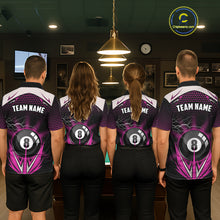 Load image into Gallery viewer, Pink 8 Ball Pool Billiard Jersey For Women Custom Lightning Billiard Team Shirt Polo &amp; Quarter Zip TDM6134