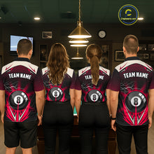 Load image into Gallery viewer, Red 8 Ball Pool Billiard Jersey For Women Custom Lightning Billiard Team Shirt Polo &amp; Quarter Zip TDM6136
