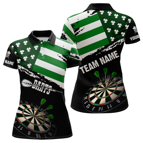 Personalized US Flag St Patrick Day Dart Shirts For Women Custom Patriotic Shamrock Darts Jerseys TDM3643