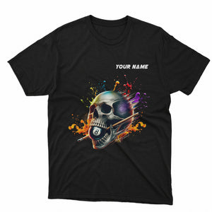 It's A Ball Control Funny Colorful Skull Billiard T-Shirts Custom 8 Ball Pool Shirt For Team Player TDM3919