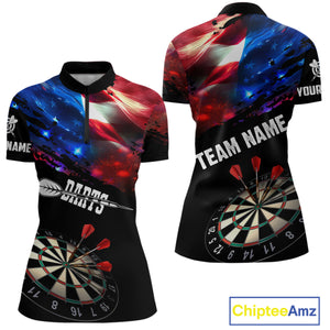 Personalized Glowing American Flag Darts Shirt For Women Custom Patriotic Darts Team Jerseys TDM4265