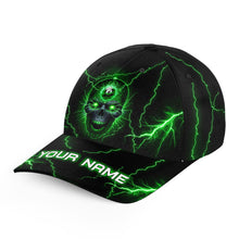 Load image into Gallery viewer, Personalized Green Skull Billiard Hats, Custom Adjustable 3D Printed Billiard Baseball Cap TDM1708