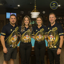 Load image into Gallery viewer, Yellow Funny 9 Ball Billiard Shirt For Men Custom Pool Team Shirt, Billiard Jersey Polo &amp; 1/4 Zip TDM5835