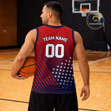 Load image into Gallery viewer, Personalized American Flag Basketball Jersey Custom Name And Number Patriotic Basketball Shirt|Red TDM5628