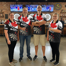 Load image into Gallery viewer, Personalized Grunge Canada Flag Dart Polo Shirts For Women Custom Patriotic Canadian Dart Jerseys TDM1187