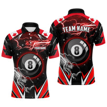 Load image into Gallery viewer, Canada Flag Lightning 8 Ball Billiard Jerseys For Men Custom Patriotic Team League Billiard Shirts TDM1954