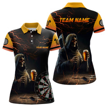 Load image into Gallery viewer, Funny Skull Beer Darts Polo &amp; Quarter-Zip Shirts For Women Custom Beer And Player Darts Jerseys TDM1737