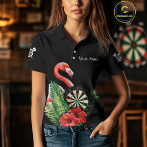 Personalized Tropical Flamingo Darts Shirt For Women, Funny Darts Jerseys Custom Darts Gifts TDM4327