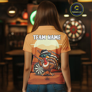 Funny Turkey Darts Shirt For Women Custom Thanksgiving Shirts For Darts Lover, Darts Team Jersey TDM4818