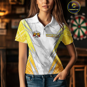 Darts And Beer That's Why I'm Here Custom Grunge Dart Shirt For Women, Drinking Darts Jerseys |White TDM4233