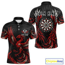 Load image into Gallery viewer, Personalized Phoenix Dartboard Wings Men's Dart Shirts Custom Red And Black Darts Team Jerseys TDM4118