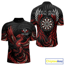 Load image into Gallery viewer, Personalized Phoenix Dartboard Wings Men's Dart Shirts Custom Red And Black Darts Team Jerseys TDM4118