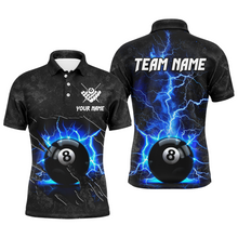 Load image into Gallery viewer, Blue 8 Ball Pool Thunder Lightning Custom Men Billiard Shirts, Team League Billiard Jerseys Uniform TDM1780