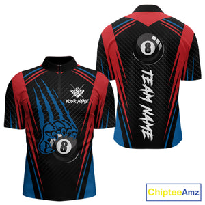 Personalized Scratch 8 Ball Pool Billiard Shirt For Men, Billiard Jerseys Team Polo & 1/4 Zip TDM4333