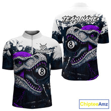 Load image into Gallery viewer, Personalized Dinosaur 8 Ball Billiard Shirt For Men Custom Billiard Team Shirt, Pool Jersey|Purple TDM4768