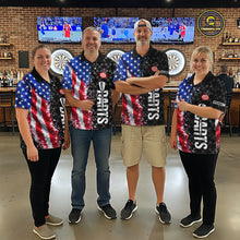 Load image into Gallery viewer, Grunge American Flag Darts Shirt For Men Custom Darts Jersey Pocket Option TDM5890