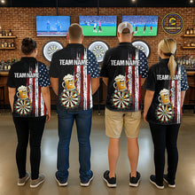 Load image into Gallery viewer, Funny Beer American Flag Darts Shirt For Men Custom Patriotic Darts Jersey Team Polo &amp; 1/4 Zip TDM5949