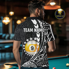 Load image into Gallery viewer, Custom White Black 8 Ball &amp; 9 Ball Tribal Billiard Shirt For Men, Funny Pool Team Jersey  TDM5847