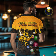 Load image into Gallery viewer, Custom Yellow Black Funny Bee 8 Ball Billiard Shirt For Men, Pool Team Jersey Polo &amp; 1/4 Zip TDM6006