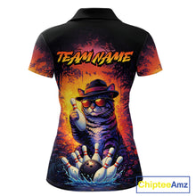 Load image into Gallery viewer, Personalized Vintage Funny Cat Bowling Shirt For Women Custom Bowling Jersey Team Polo &amp; 1/4 Zip TDM5861