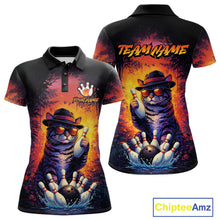Load image into Gallery viewer, Personalized Vintage Funny Cat Bowling Shirt For Women Custom Bowling Jersey Team Polo &amp; 1/4 Zip TDM5861