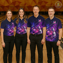 Load image into Gallery viewer, Pink And Purple Butterfly Bowling Shirt For Men Custom Glowing Bowling Jersey Polo &amp; 1/4 Zip TDM6320