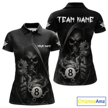 Load image into Gallery viewer, Funny Grim Reaper 8 Ball Smoke Billiard Shirt For Women Custom Pool Jersey, Billiard Team Shirt TDM4898