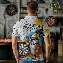 Load image into Gallery viewer, Funny Bulldog Colorful Darts Shirt For Men Custom Darts Jersey Team Polo &amp; 1/4 Zip, Darts Gifts TDM5838