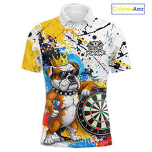 Load image into Gallery viewer, Funny Bulldog Colorful Darts Shirt For Men Custom Darts Jersey Team Polo &amp; 1/4 Zip, Darts Gifts TDM5838