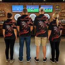 Load image into Gallery viewer, Black And Red Dartboard Tribal Darts Polo &amp; 1/4 Zip Custom Darts Shirt For Women, Darts Team Jersey TDM5367