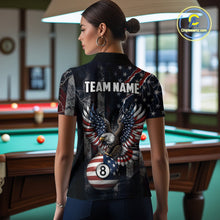 Load image into Gallery viewer, Grunge American Flag Eagle Patriotic Billiard Shirt For Women Custom 8 Ball Pool Team Jersey TDM5379