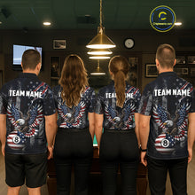 Load image into Gallery viewer, Grunge American Flag Eagle Patriotic Billiard Shirt For Men Custom 8 Ball Pool Team Jersey TDM5379