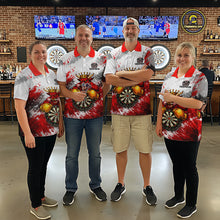 Load image into Gallery viewer, Personalized Black And Red Grunge Bull Darts Shirt For Men Custom Darts Jersey Team Polo &amp; 1/4 Zip TDM5648