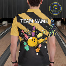 Load image into Gallery viewer, Personalized Funny Neon Bowing Shirt For Men, Retro Bowling Team Jersey Polo &amp; 1/4 Zip | Yellow TDM6186