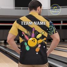 Load image into Gallery viewer, Personalized Funny Neon Bowing Shirt For Men, Retro Bowling Team Jersey Polo &amp; 1/4 Zip | Yellow TDM6186