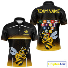 Load image into Gallery viewer, Yellow Hexagon Funny Bee 8 Ball Pool Billiard Jerseys For Men Custom Grunge Billiard Team Appeal NYN2989